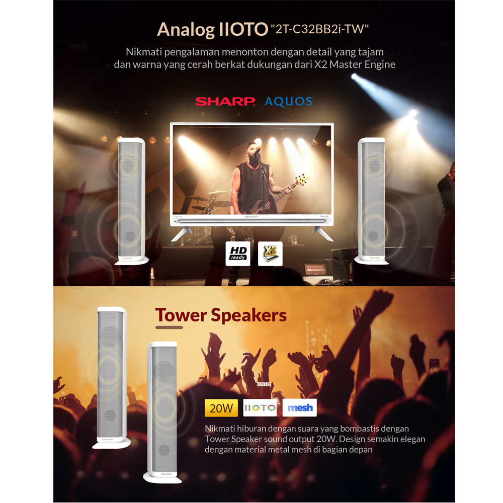 Sharp LED TV 32" - 2T-C32BB2I-TW